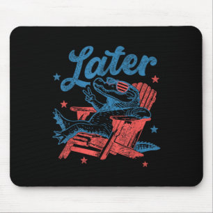 Retro 4. Juli Bis Bald Gator Lustiger Patriotismus Mousepad