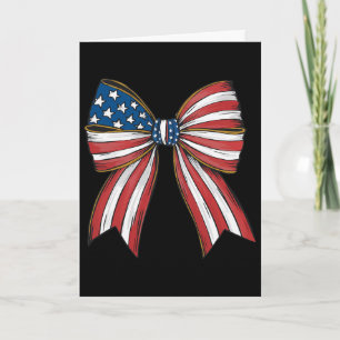 Retro 4. Juli Coquette Bows Amerikanische Flagge U Karte