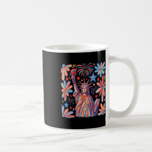 Retro 4. Juli Freiheitsstatue Girl Wome Kaffeetasse