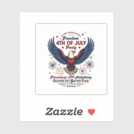 Retro 4. Juli Sticker - Adler & Feuerwerk