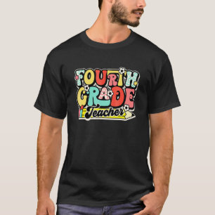 Retro 4. Klasse Lehrer Blumen Rückkehr zur Schule T-Shirt