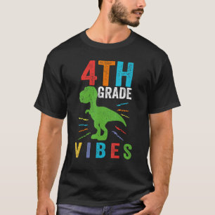Retro 4. Klasse Vibes Trex Lehrer Schüler Erzieher T-Shirt