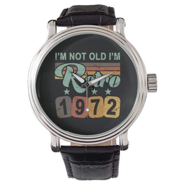 Retro 50. Geburtstag 1972 Armbanduhr (Vorderseite)