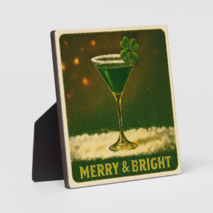 Retro 50er 4-Blatt-Kleeblatt Irischer Weihnachts-M Fotoplatte