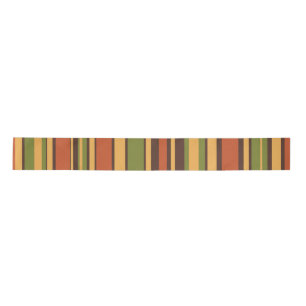 Retro 50er 60er 70er Stripes Orange Avocado Brown Satinband