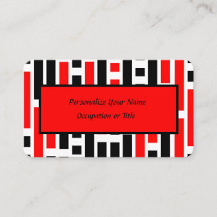 Retro 50er Art Deco Red Black Einzigartige Visiten Visitenkarte