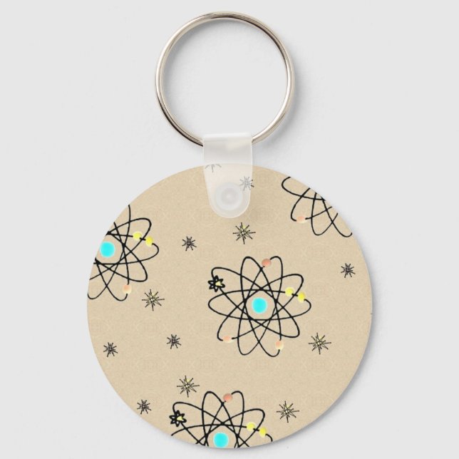 Retro 50er Atommarke Sandbekleidung & Geschenke Schlüsselanhänger (Vorderseite)