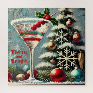 Retro 50er Cranberry-Schneeflocken Weihnachts-Mart
