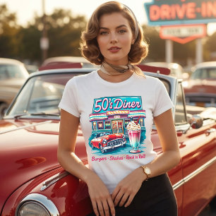 Retro 50er Diner - Burger Shakes Rock 'n Roll Tri-Blend Shirt