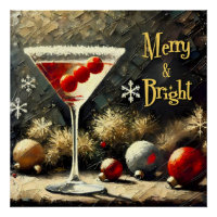 Retro 50er Dreifach-Cranberry-Weihnachts-Martini