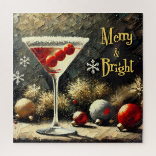 Retro 50er Dreifach-Kranbeeren-Weihnachts-Martini