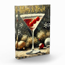 Retro 50er Dreifach-Kranbeeren-Weihnachts-Martini
