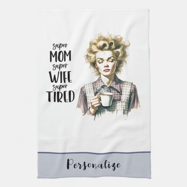 Retro 50er Hausfrau Funny Sarcastic Spaß Geschirrtuch (Vertikal)