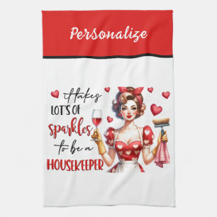 Retro 50er Jahre Glamouröse Hausfrau Lustiger Sark Geschirrtuch
