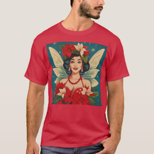 Retro 50er Jahre Tropische Weihnachten Pin-Up Schö T-Shirt