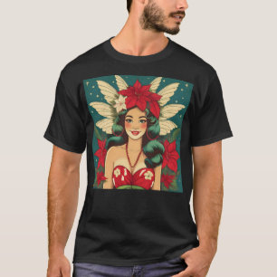 Retro 50er Jahre Tropisches Weihnachten Pin-Up Gir T-Shirt