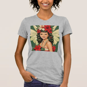 Retro 50er Jahre Tropisches Weihnachten Prinzessin T-Shirt