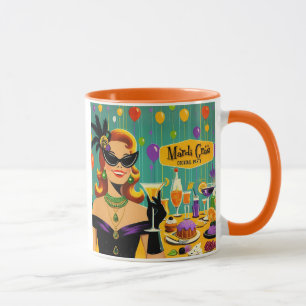 Retro 50er Mardi Gras Cocktailparty Tasse