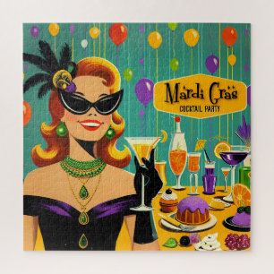 Retro 50er Mardi Gras Martini Cocktailparty
