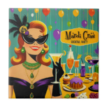 Retro 50er Mardi Gras Martini Cocktailparty