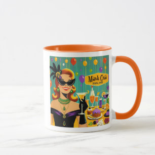 Retro 50er Mardi Gras Martini Cocktailparty Tasse