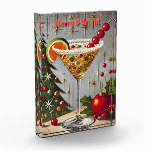 Retro 50er Merry Bright Christmas Candy Cocktail Fotoblock
