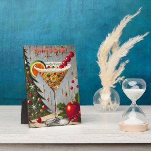 Retro 50er Merry Bright Christmas Candy Cocktail Fotoplatte