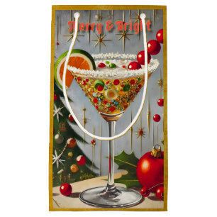 Retro 50er Merry Bright Christmas Candy Cocktail Kleine Geschenktüte