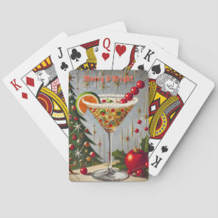 Retro 50er Merry Bright Christmas Candy Cocktail Spielkarten