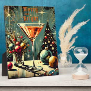 Retro 50er Merry & Bright Christmas Martini Fotoplatte