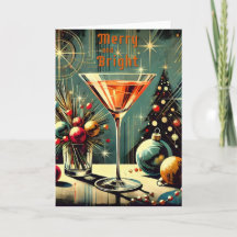 Retro 50er Merry & Bright Christmas Martini