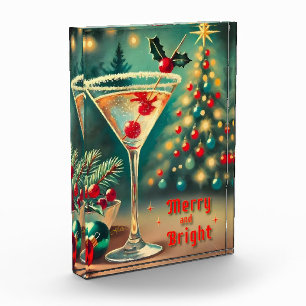 Retro 50er Merry Bright Weihnachts Cocktail Martin Fotoblock