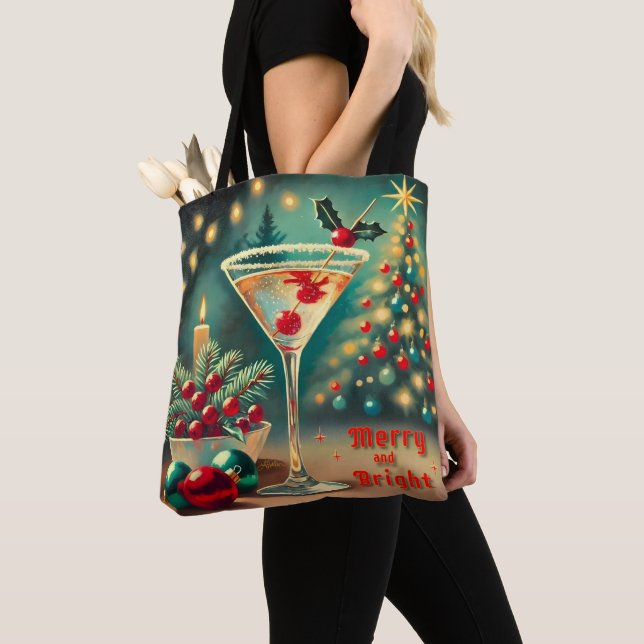 Retro 50er Merry Bright Weihnachtscocktail Martini Tasche (Von Nahem)