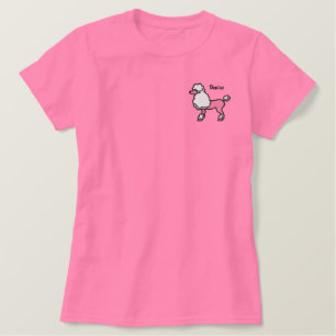 Retro 50er Poodle Personalisierter Individuelle Na Besticktes T-Shirt