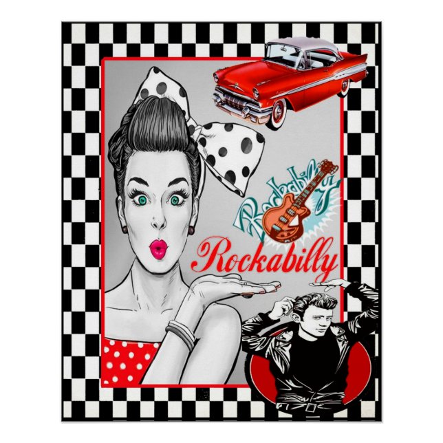 Retro 50er Rockabilly Poster (Vorderseite)