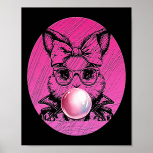 Retro 50er süßer Osterhase bläst Bubble Gum 6 Poster
