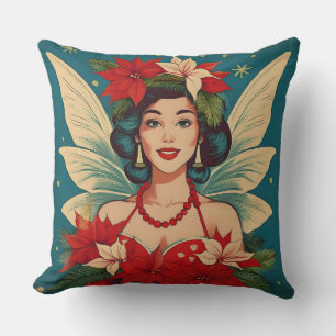 Retro 50er Tropical Christmas Button-Up Beauty Que Kissen