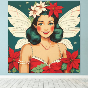 Retro 50er Tropical Christmas Button Up Starlet Leinwanddruck