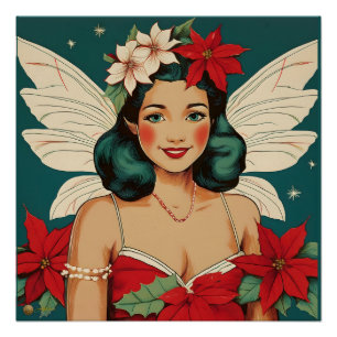 Retro 50er Tropical Christmas Button Up Starlet Poster