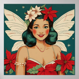 Retro 50er Tropical Christmas Button Up Starlet Poster
