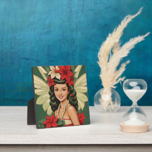 Retro 50er Tropical Christmas Princess Fotoplatte
