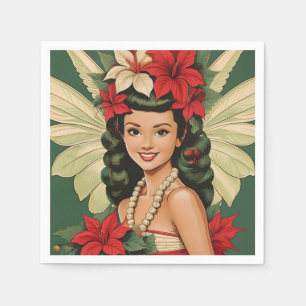 Retro 50er Tropical Christmas Princess Serviette