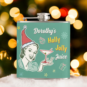 Retro 50er Weihnachten Holly Jolly Saft Lustig Ben Flachmann
