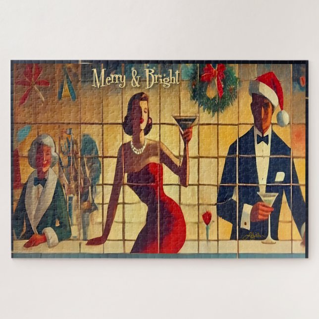 Retro 50er Weihnachtsabend Bar Last Call Martini (Horizontal)