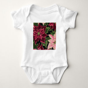 Retro 50er Weihnachtsstern Burgunderrot Pink Baby Strampler