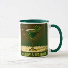 Retro 50s 4 Leaf Clover Irish Christmas Martini Tasse