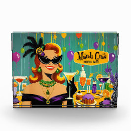 Retro 50s Mardi Gras Martini Cocktail Party Fotoblock