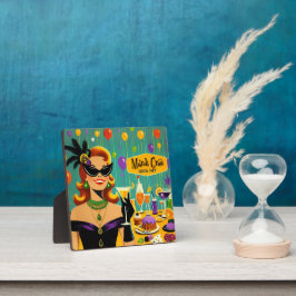 Retro 50s Mardi Gras Martini Cocktail Party Fotoplatte