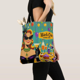 Retro 50s Mardi Gras Martini Cocktail Party Tasche