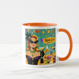Retro 50s Mardi Gras Martini Cocktail Party Tasse